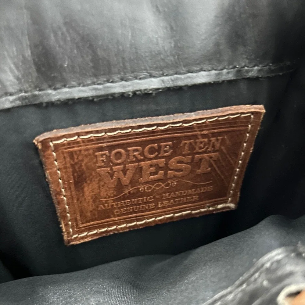 Force Ten West Mini Backpack Womens Brown Black Hand Tooled Leather Western Boho